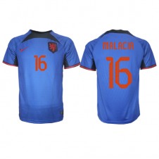 Nederland Tyrell Malacia #16 Bortedrakt VM 2022 Kortermet